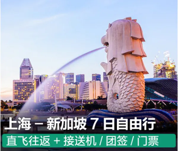 上海直飞新加坡旅游7日自由行往返机票酒店接机团签门票-旅游度假-飞猪