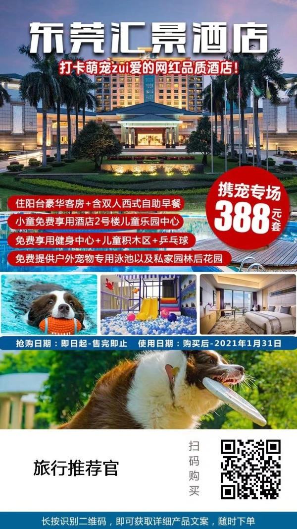 打卡萌宠最爱的网红品质酒店 免费享用健身中心儿童积木区乒乓球 