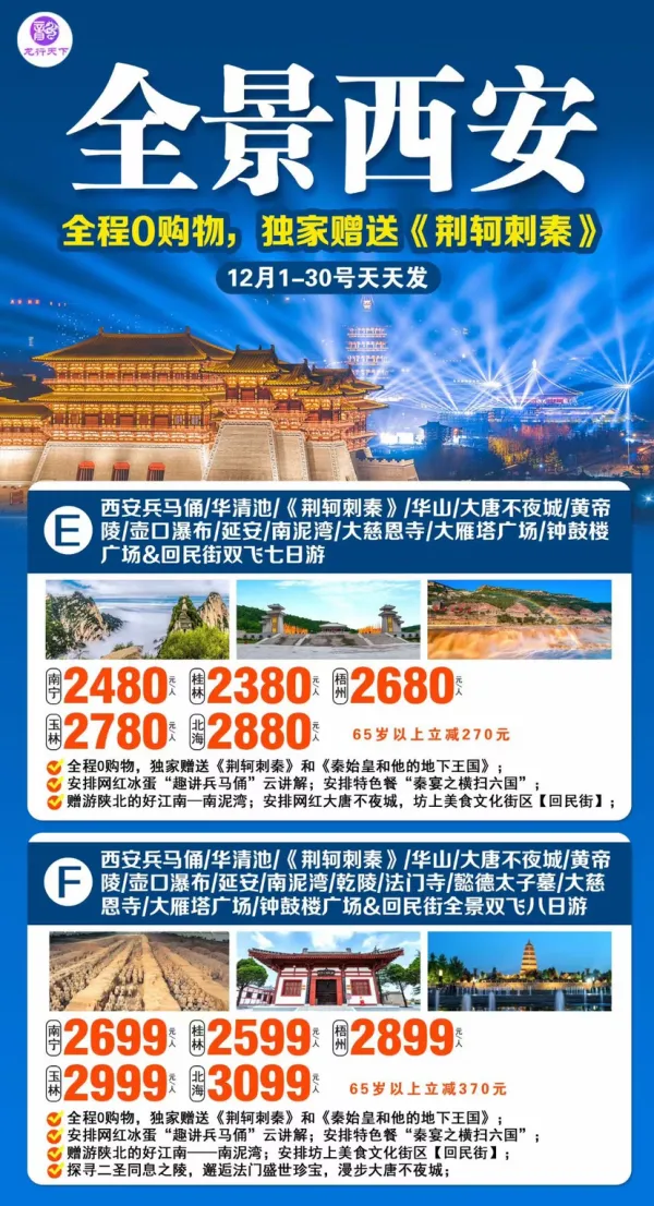 全景西安七日游