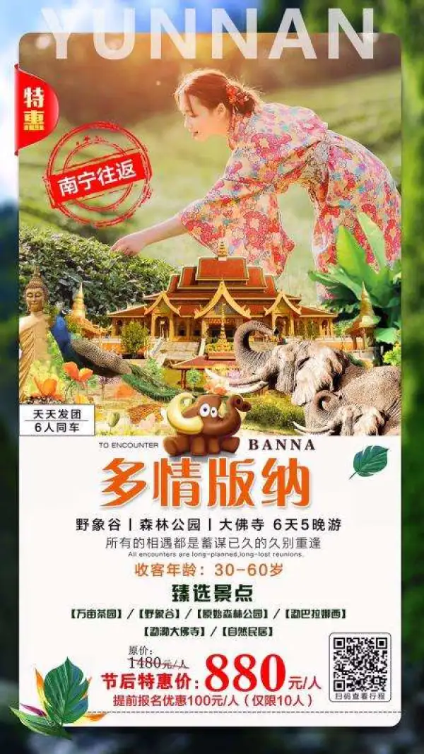 野象谷-森林公园-大佛寺  6天5晚游